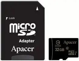 AP32GMCSH10U1-R: 32GB UHS-I Class 10 MicroSDHC Memory Card with SD Adaptor