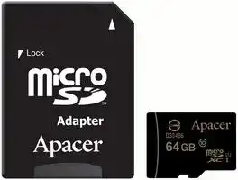 AP64GMCSX10U1-R: Flash Memory Card, MicroSDXC Card, 64 GB, Class 10, UHS-I U1
