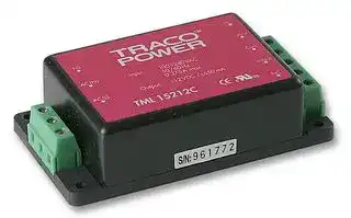 TML 15212C: AC/DC Enclosed Power Supply (PSU), ITE, 2 Outputs, 15 W, 12 VDC, 650 mA, -12 VDC