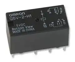 G5V-2-H1  DC5: Signal Relay, 5 VDC, DPDT, 1 A, G5V-2 Series, Through Hole, Non Latching