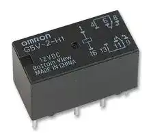 G5V-2-H1  DC12: Signal Relay, 12 VDC, DPDT, 1 A, G5V-2 Series, Through Hole, Non Latching