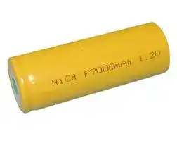 1/2D-2400: Rechargeable Battery, Single Cell, 1.2 V, Nickel Cadmium, 2.4 Ah, 1/2D
