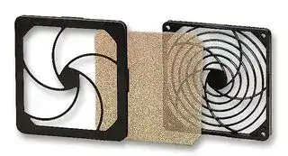 MCSC120-P15/45 — Fan Filter Assembly, Polyurethane Foam, Plastic Finger Guard, 120mm Fans