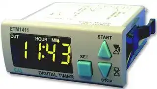 ETM1411-2307: Panel Mount Timer, Digital, 184 VAC, 253 VAC, 0.01 min, 99.59 h, 29 mm, 71 mm