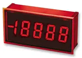 DMS-40PC-1-RL-C: Voltmeter, DMS-40PC Series, DC Voltage, -2V to +2V, 4.5 Digits, 4.75 V to 5.25 V, Red