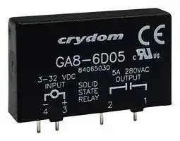 84065030: Solid State Relay, GA8 Range, 5 A, 280 VAC, PCB, Through Hole, Zero Crossing