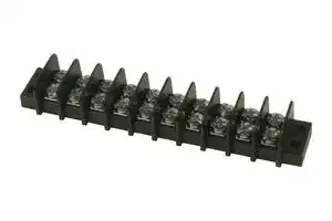 38760-0110: Panel Mount Barrier Terminal Block, 2 Row, 10 Ways, 22 AWG, 14 AWG, 9.53 mm, 15 A