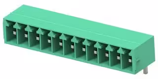 1-2842478-1: Terminal Block, 1Row, Green, Header, 3.5 mm, 11 Ways, 8 A, 300 V, Through Hole Right Angle
