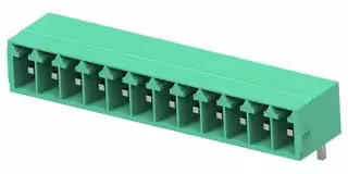 1-2842478-2: Terminal Block, 1Row, Green, Header, 3.5 mm, 12 Ways, 8 A, 300 V, Through Hole Right Angle