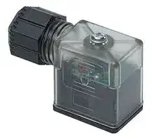 121201-0001: DIN Valve Connector, BRAD, mPm®, Form A, External Thread,  2 Pole, Ground Terminal, 250 Vac, 300 Vdc
