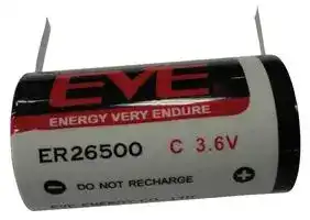 ER26500T: Battery, 3.6 V, C, Lithium Thionyl Chloride, 8.5 Ah, Solder Tab, 1