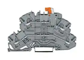 2002-2671: DIN Rail Mount Terminal Block, 4 Ways, 22 AWG, 12 AWG, 2.5 mm², Push In, 16 A