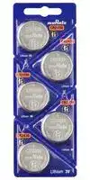 CR2430: Battery, 3 V, CR2430, Lithium Manganese Dioxide, 300 mAh, Pressure Contact, 5