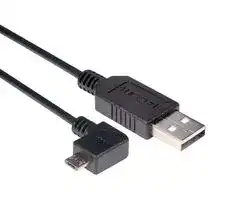 CAA-90RMICB-03M: USB Cable, Type A Plug to 90° Micro Type B Plug, 300 mm, 11.8 ft, USB 2.0, Black