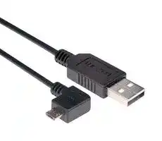 CAA-90RMICB-075M: USB Cable, Type A Plug to 90° Micro Type B Plug, 750 mm, 29.5 ft, USB 2.0, Black