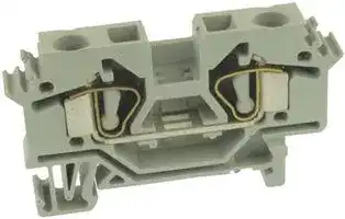 282-601: DIN Rail Mount Terminal Block, 2 Ways, 24 AWG, 10 AWG, 6 mm², Clamp, 41 A