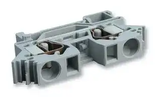 284-601: DIN Rail Mount Terminal Block, 2 Ways, 24 AWG, 8 AWG, 10 mm², Clamp, 57 A