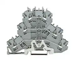 2002-3217: DIN Rail Mount Terminal Block, 6 Ways, 22 AWG, 12 AWG, 2.5 mm², Push In, 24 A