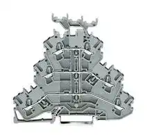 2002-3238: DIN Rail Mount Terminal Block, 6 Ways, 22 AWG, 12 AWG, 2.5 mm², Push In, 24 A