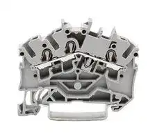 2002-6301: DIN Rail Mount Terminal Block, 3 Ways, 22 AWG, 12 AWG, 4 mm², Clamp, 24 A