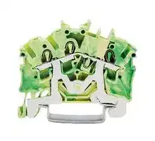 2002-6307: DIN Rail Mount Terminal Block, 3 Ways, 22 AWG, 12 AWG, 2.5 mm², Push In