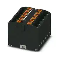 3273430: Panel Mount Barrier Terminal Block, Black, Adhesive, 24 A, 450 V, 12 Pole, Push In, 12 AWG