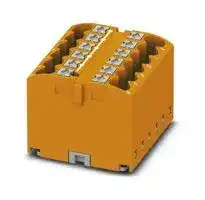 3273434: Panel Mount Barrier Terminal Block, Orange, Adhesive, 24 A, 450 V, 12 Pole, Push In, 12 AWG