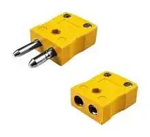 AS-K-M+F: Thermocouple Connector, Standard, Yellow, Plug, Socket, Type K, ANSI