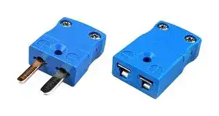 AM-T-M+F: Thermocouple Connector, Miniature, Blue, Plug, Socket, Type T, ANSI