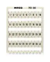 793-566: Terminal Block Marker, Marking Card, Wago 5mm Width Terminal Blocks, 1 to 50, WMB 793 Series