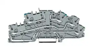 2003-6640: DIN Rail Mount Terminal Block, 5 Ways, 22 AWG, 12 AWG, 2.5 mm², Push In, 20 A