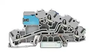 2003-7641: DIN Rail Mount Terminal Block, 5 Ways, 22 AWG, 12 AWG, 2.5 mm², Push In, 24 A