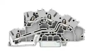 2003-7642: DIN Rail Mount Terminal Block, 4 Ways, 22 AWG, 12 AWG, 2.5 mm², Push In, 24 A