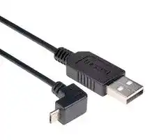 CAA-90UMICB-075M: USB Cable, Type A Plug to 90° Micro Type B Plug, 750 mm, 29.5 ft, USB 2.0, Black