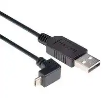 CAA-90UMICB-1M: USB Cable, Type A Plug to 90° Micro Type B Plug, 1 m, 3.3 ft, USB 2.0, Black