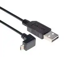 CAA-90UMICB-2M: USB Cable, Type A Plug to 90° Micro Type B Plug, 2 m, 6.6 ft, USB 2.0, Black