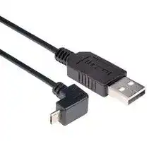 CAA-90UMICB-3M: USB Cable, Type A Plug to 90° Micro Type B Plug, 3 m, 9.8 ft, USB 2.0, Black