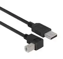 CAABLK-90DB-05M: USB Cable, Type A Plug to 90° Type B Plug, 500 mm, 19.7 ft, USB 2.0, Black