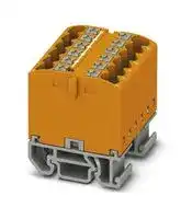 3274140: Panel Mount Barrier Terminal Block, Orange, NS 15, 24 A, 690 V, 12 Pole, Push In, 12 AWG