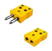 AS-K-MQ+FQ: Thermocouple Connector, Standard, Yellow, Thermocouple Connector Quick, Plug, Socket, Type K, ANSI