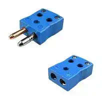AS-T-MQ+FQ: Thermocouple Connector, Standard, Blue, Thermocouple Connector Quick, Plug, Socket, Type T, ANSI