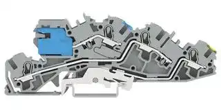 2005-7641: DIN Rail Mount Terminal Block, 4 Ways, 20 AWG, 10 AWG, 4 mm², Push In, 32 A