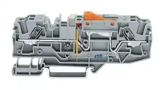 2006-1671/1000-848: DIN Rail Mount Terminal Block, 4 Ways, 20 AWG, 8 AWG, 6 mm², Push In, 30 A
