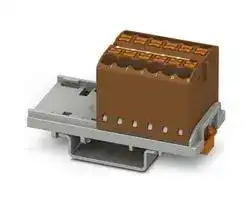 3273032: Panel Mount Barrier Terminal Block, Brown, NS35, 24 A, 690 V, 12 Pole, Push In, 12 AWG