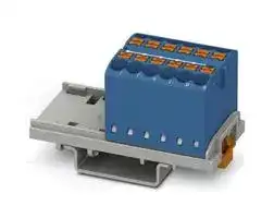 3273024: Panel Mount Barrier Terminal Block, Blue, NS35, 24 A, 690 V, 12 Pole, Push In, 12 AWG