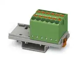 3273030: Panel Mount Barrier Terminal Block, Green, NS35, 24 A, 690 V, 12 Pole, Push In, 12 AWG