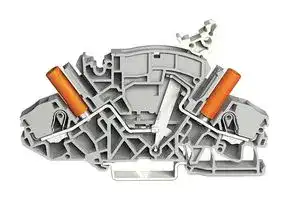 2007-8811: DIN Rail Mount Terminal Block, 2 Ways, 20 AWG, 8 AWG, 6 mm², Push In, 30 A