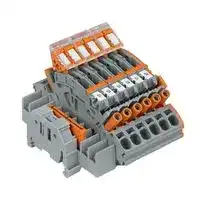 2007-8876: DIN Rail Mount Terminal Block, 20 AWG, 8 AWG, 6 mm², Push In