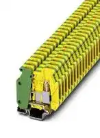 1413117: DIN Rail Mount Terminal Block, Mini-Ground, 2 Ways, 24 AWG, 12 AWG, 2.5 mm², Screw