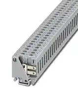 1406014: DIN Rail Mount Terminal Block, Mini Feed-Thru, 8 Ways, 20 AWG, 18 AWG, 1 mm², Slip On, 16 A